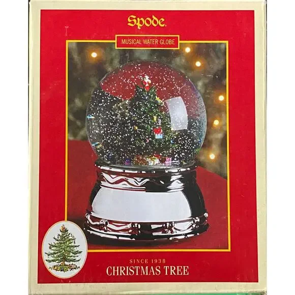 Spode Musical Snow Globe Christmas Tree - Picture 2 of 5
